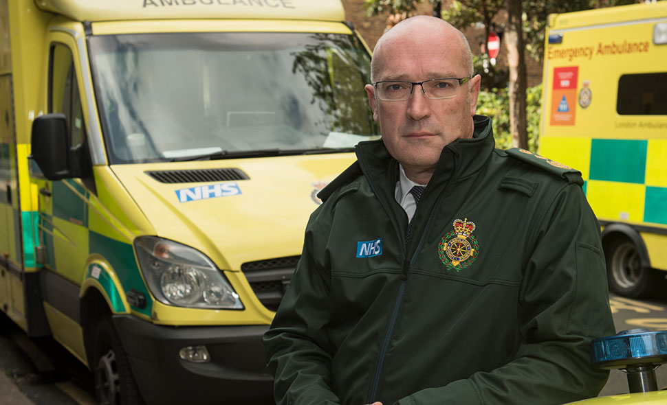 Garrett Emmerson with London Ambulance